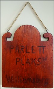 Parlett Plaks (Williamsburg, Va.) original sign