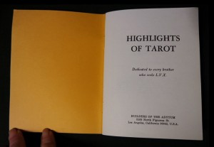 Highlights of Tarot title page